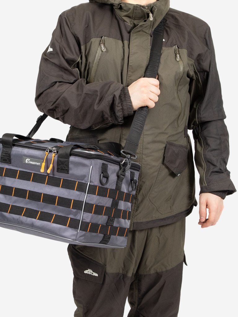 Сумка рыболовная Следопыт Base Lure Bag XL, 38х26х25 см, цвет серый + 5 коробок Luno.