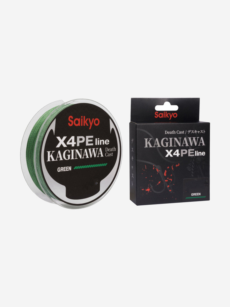 Плетеный шнур Saikyo KAGINAWA X4PE 150 м, зеленый #4 (0,33 мм), 18,1 кг