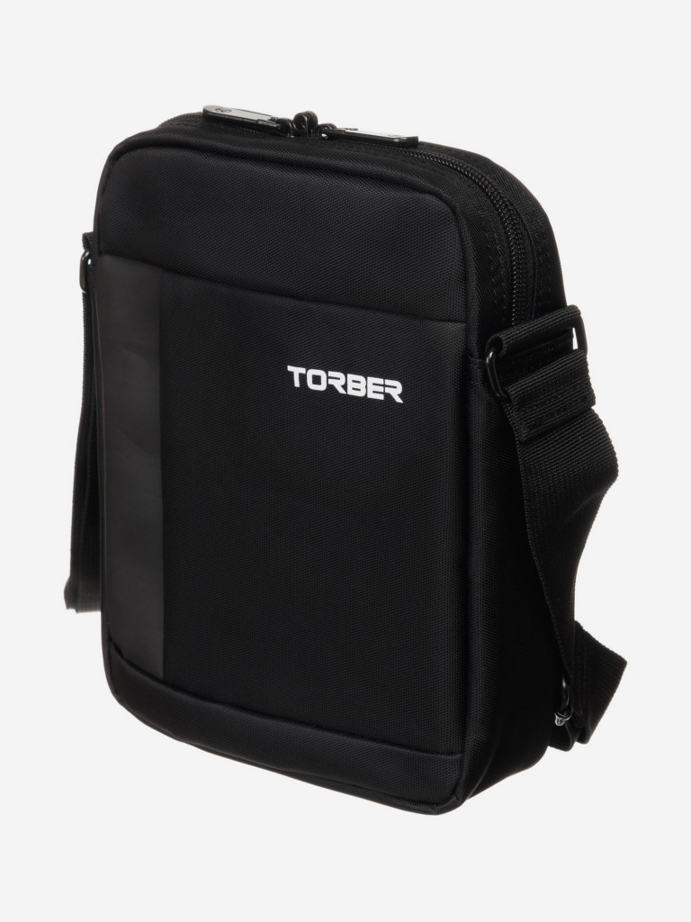 Сумка кросс-боди TORBER, черный, нейлон, 21.5х17х6 см