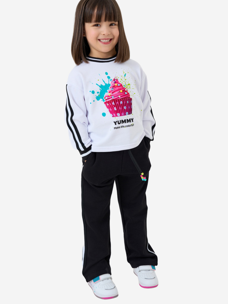 Комплект для девочек: толстовка, брюки PlayToday