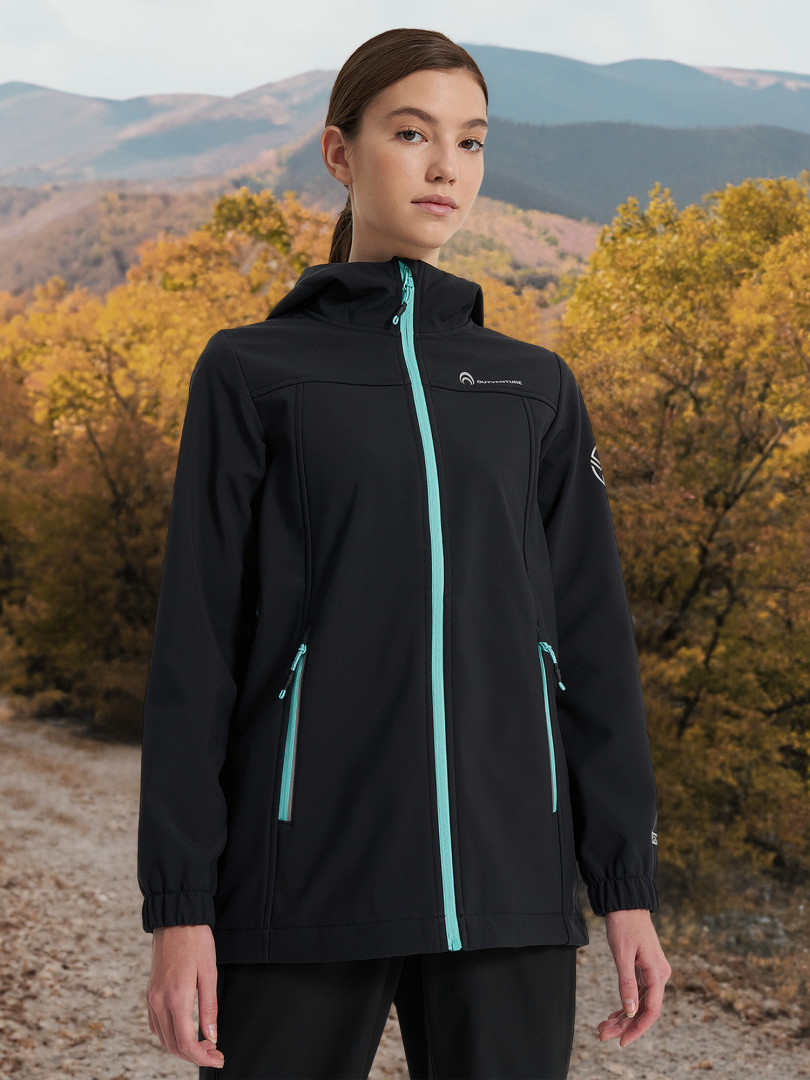Куртка софтшелл для девочек Outventure Черный 2399₽