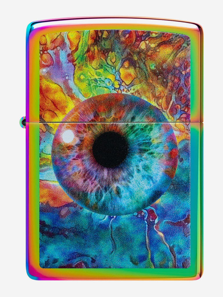 Зажигалка бензиновая ветроустойчивая Zippo Spacey Eye Multi Color, латунь/сталь