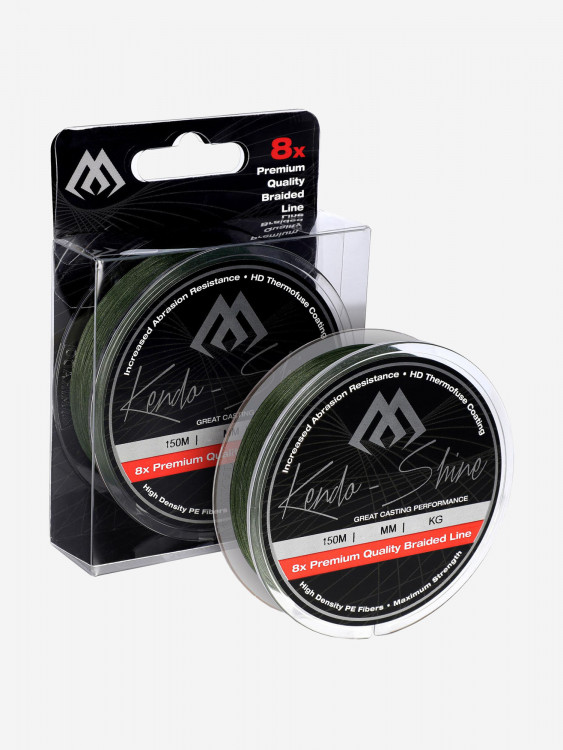 Плетеный шнур Mikado KENDO SHINE 8-x HDPE 0.16 green (150 м) 13,84 кг.