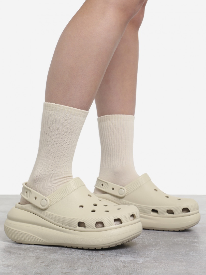 фото Сабо crocs classic crush clog, бежевый