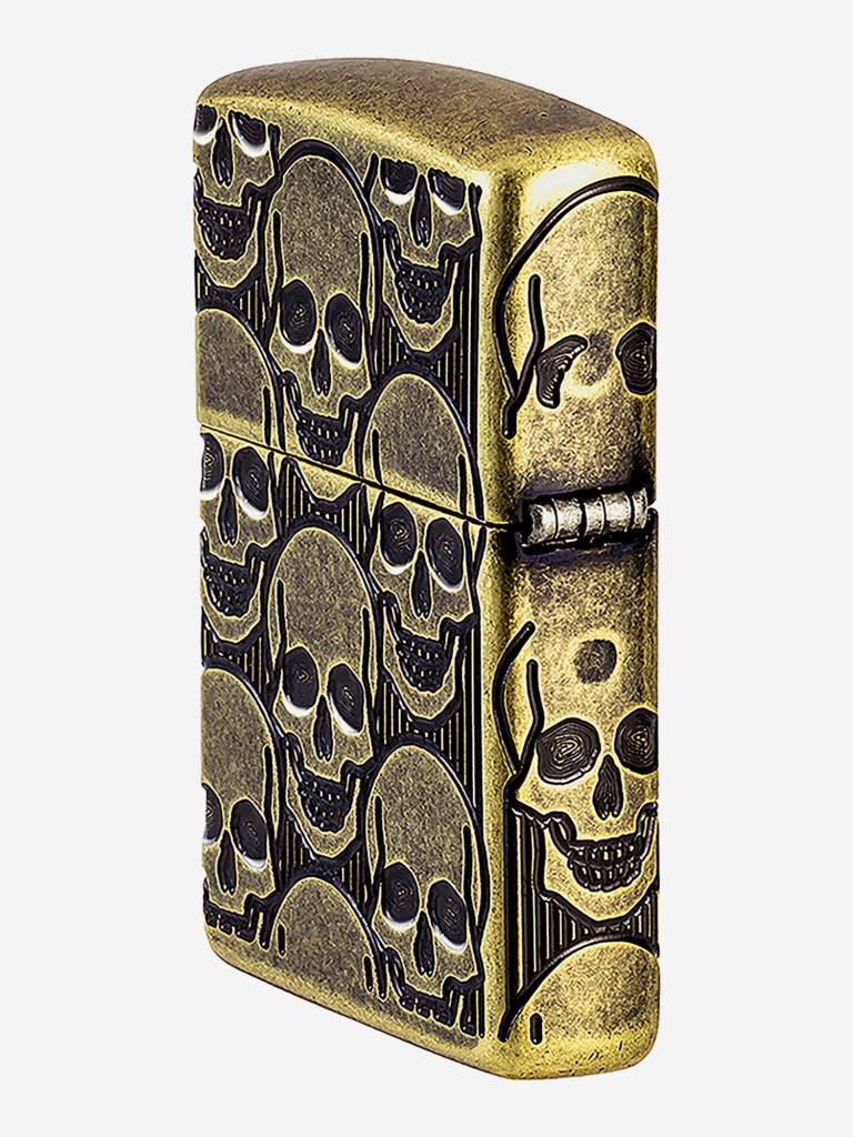 Зажигалка бензиновая ветроустойчивая Zippo Armor Cackling Cranium Antique