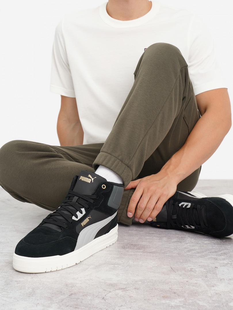фото Кеды утепленные мужские puma shuffle downtown mid wtr, черный
