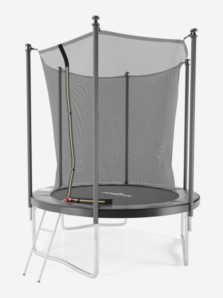 Батут с защитной сеткой DFC JUMP4FUN 6 ft черный с лестницей