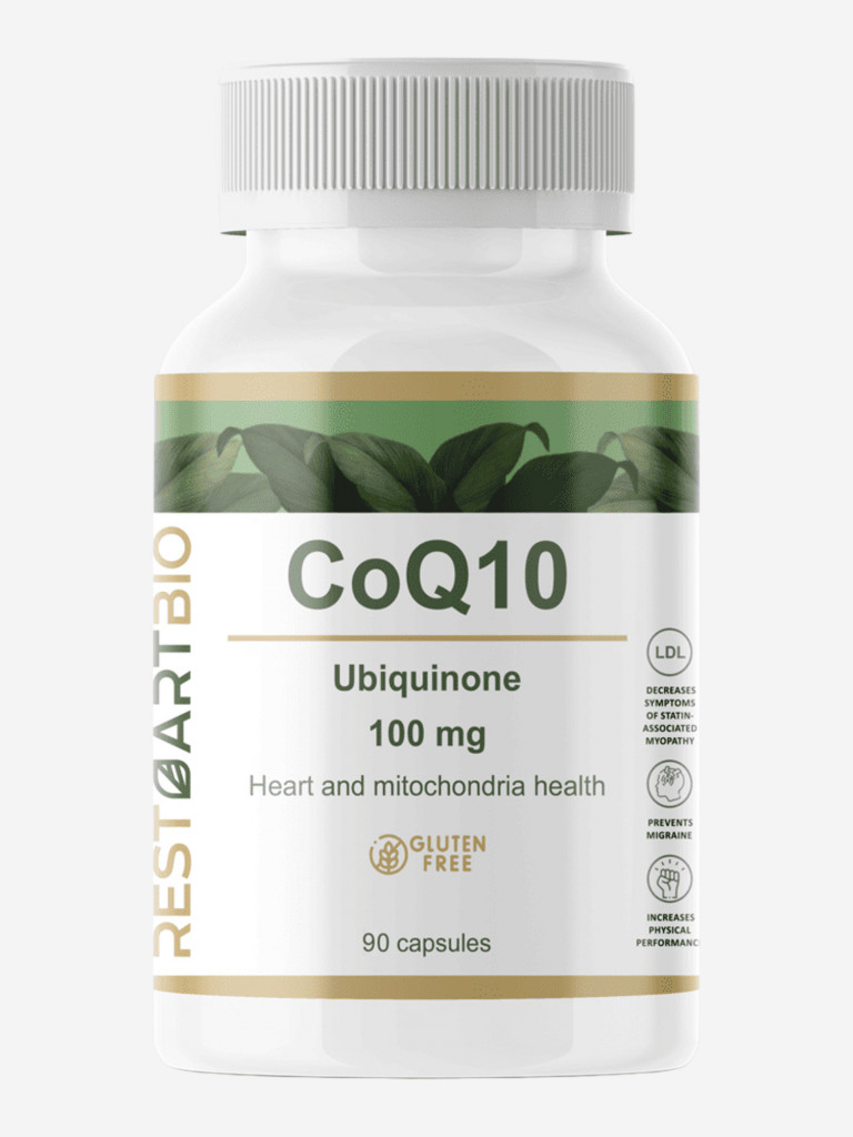 Коэнзим CoQ10, RESTARTBIO, 100 мг, 90 капсул