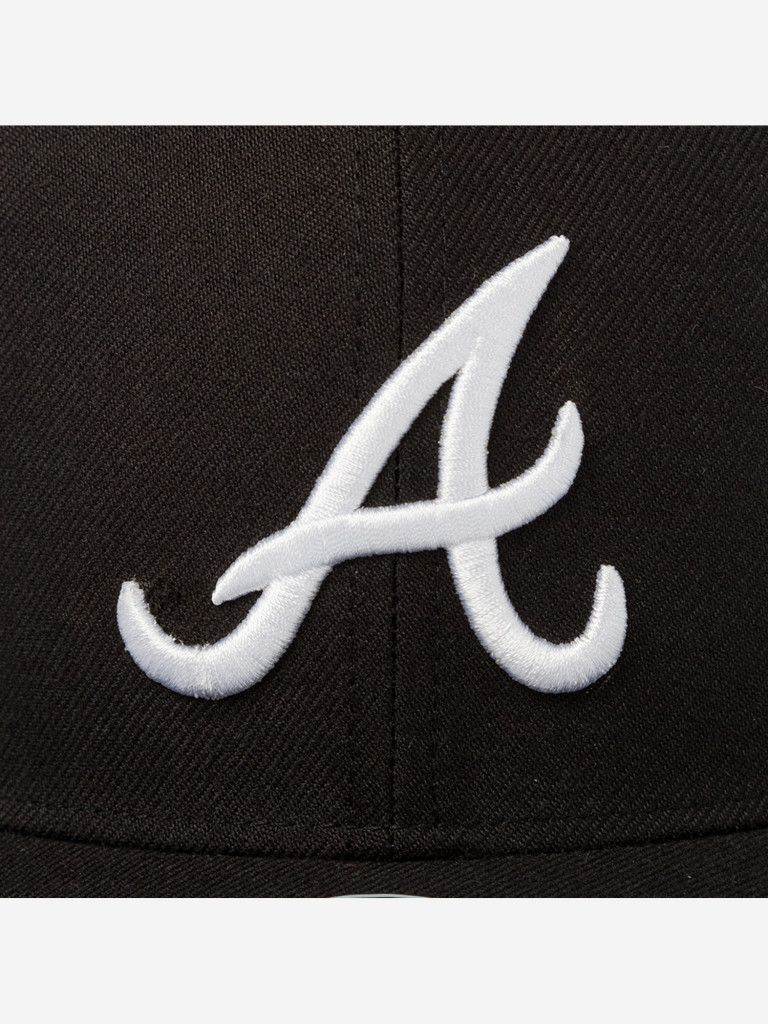Бейсболка с прямым козырьком 47 BRAND B-NSHOT01WBP-BKD Atlanta Braves MLB (черный)