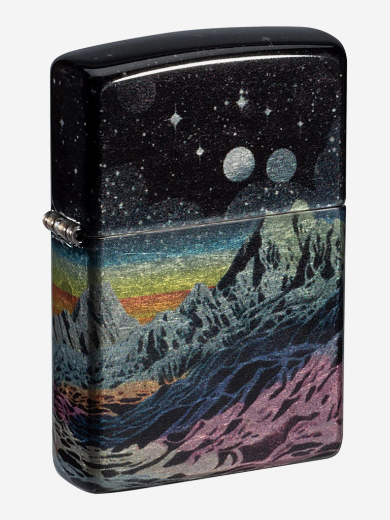 Зажигалка бензиновая ветроустойчивая Zippo Space in Color Design 540 Tumbled Chrome