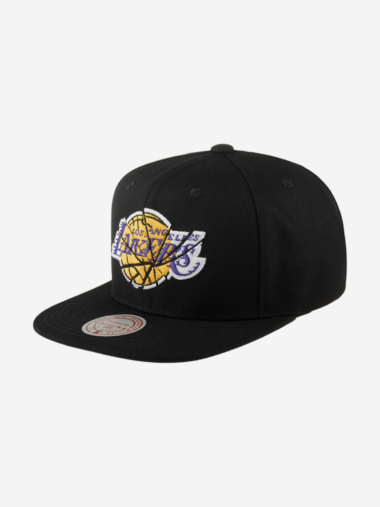 Бейсболка с прямым козырьком MITCHELL NESS HHSS7689-LALYYPPPBLCK Los Angeles Lakers NBA