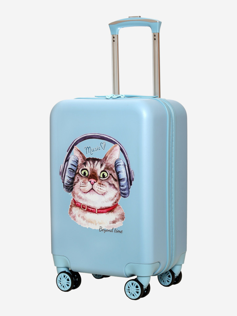 Чемодан детский BEYOND TIME G222 Кот Music голубой