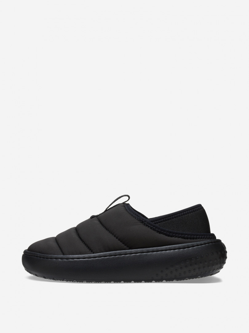фото Полуботинки утепленные детские crocs classic puff moc k, черный