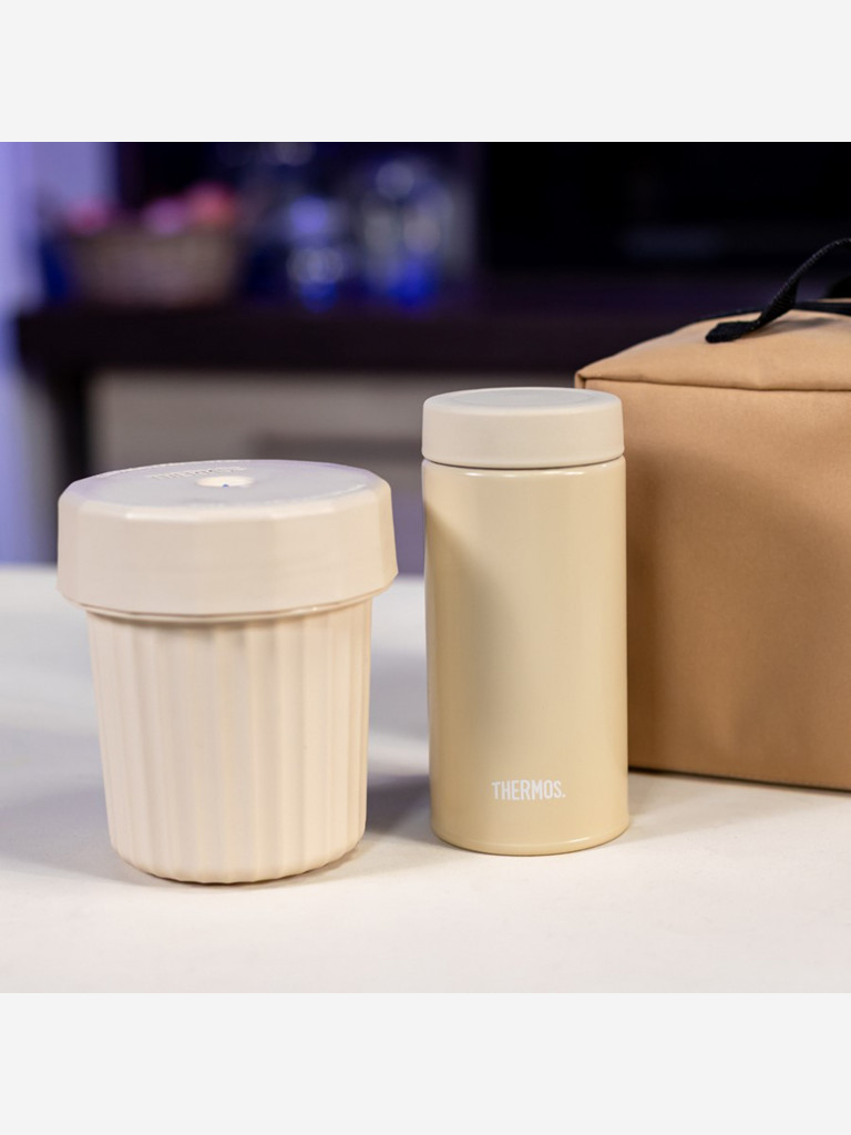Термос с двумя контейнером в чехле 1 л THERMOS JEC-1000 песочный
