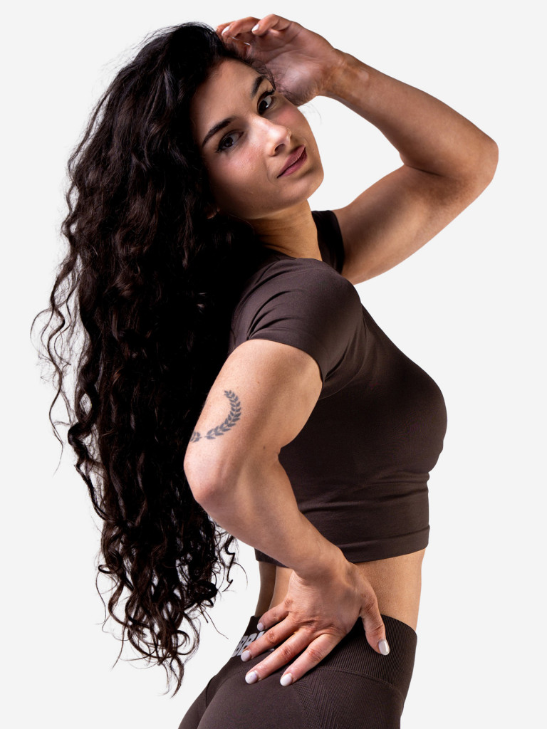 Топ женский NEBBIA Seamless Short-Sleeve Top POWER 891 Dark brown