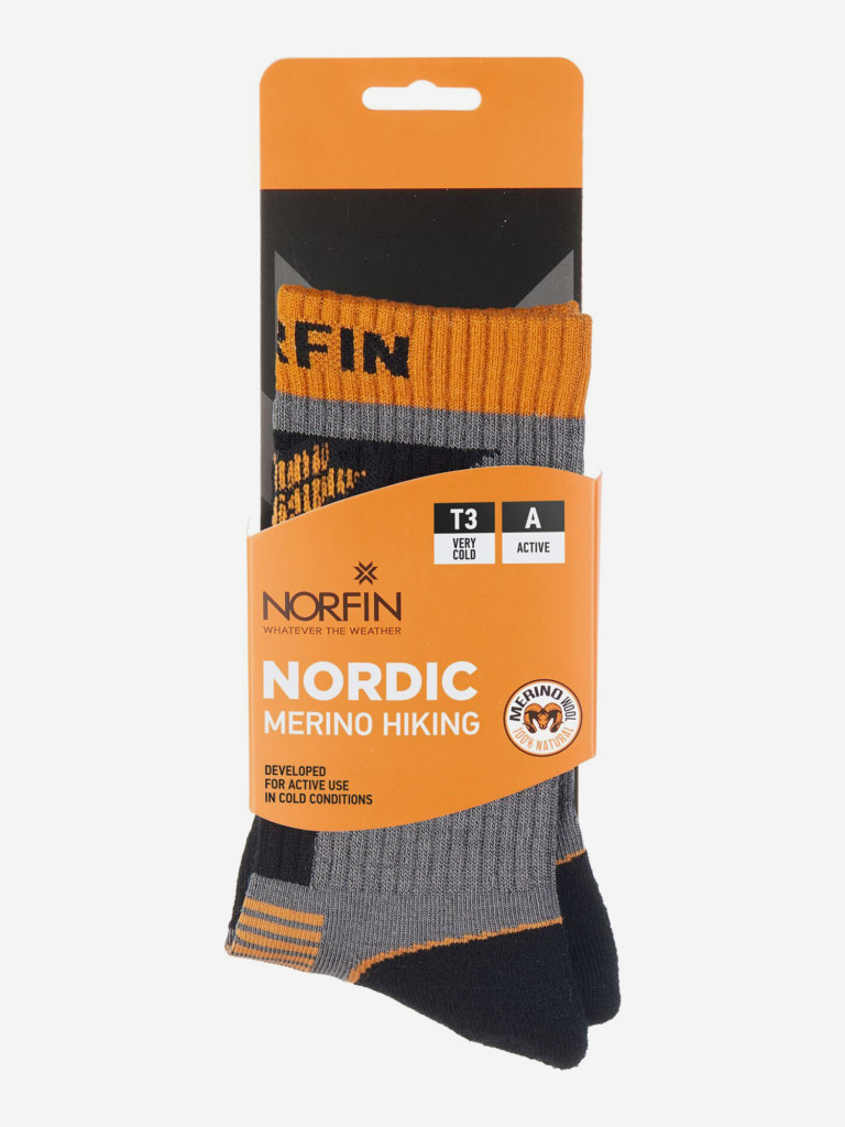Термоноски Norfin T3A NORDIC MERINO HIKING CREW для рыбалки и охоты