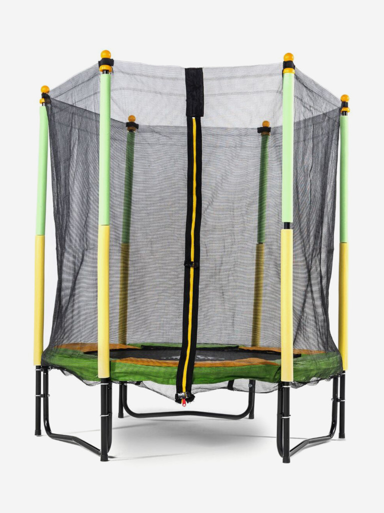 Батут DFC JUMP KIDS 55" 55INCH-JD-GY зеленый/желтый, сетка (137см)