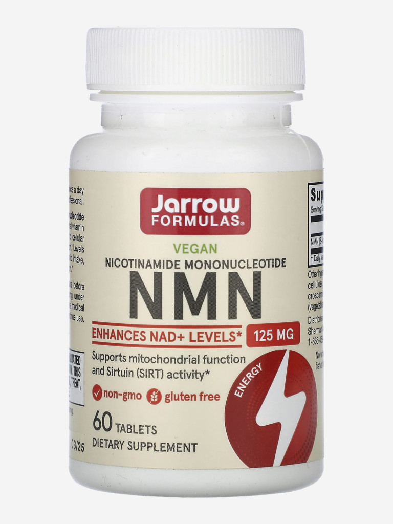 Бад Никотинамид мононуклеотид 125 мг, Jarrow Formulas Nicotinamide Mononucleotide NMN 60 tabs