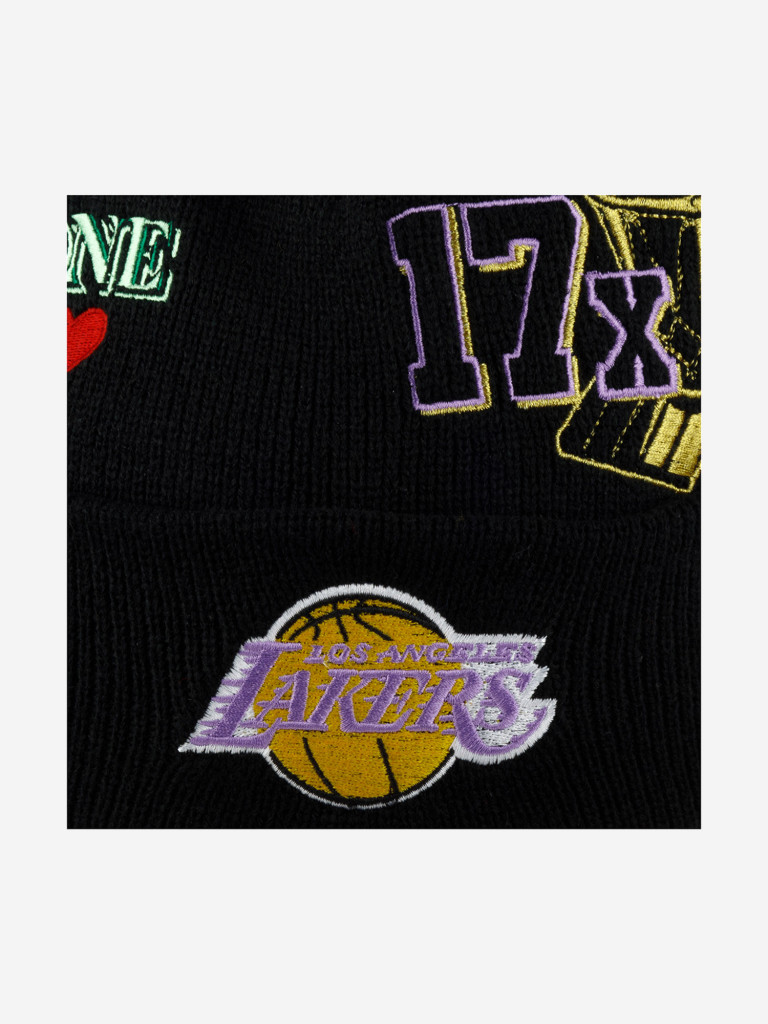 Шапка с отворотом MITCHELL NESS KTCFSH21011-LALBLCK Los Angeles Lakers NBA (черный)