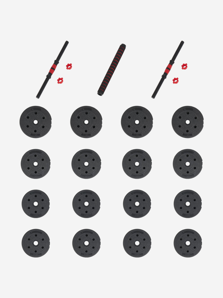 Набор гантели и штанга-переходник Torneo, 30 кг