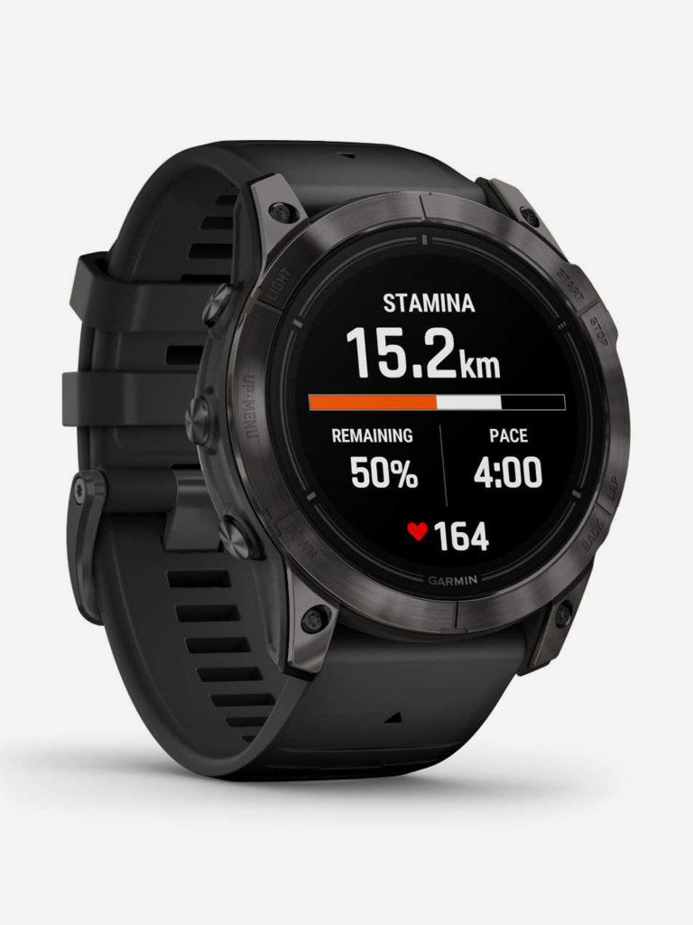 Спортивные часы Garmin EPIX PRO (Gen 2) Sapphire Edition 51 мм, титановый угольно-серый, DLC, черный силиконовый ремешок