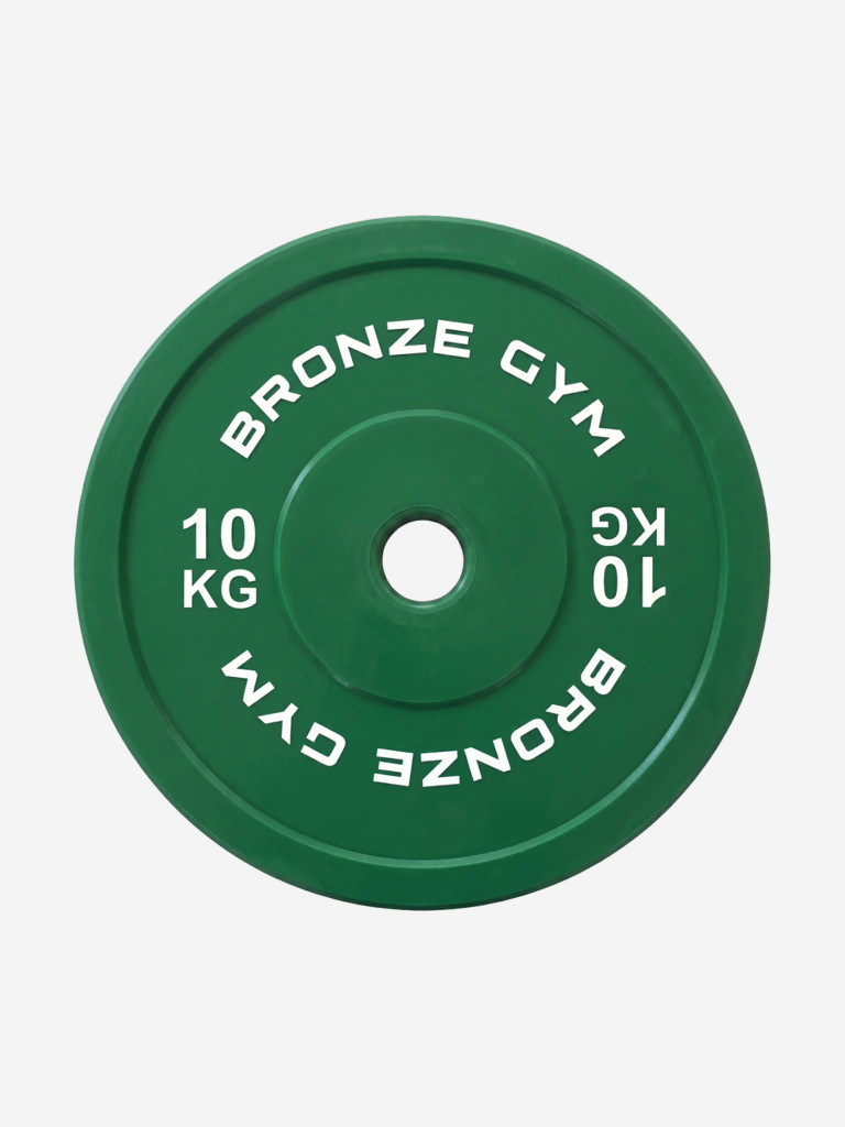Диск калиброванный BRONZE GYM для пауэрлифтинга зеленый 10 кг