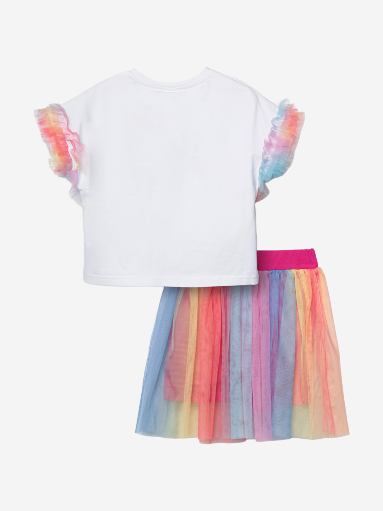 Комплект для девочек: футболка, юбка-шорты PlayToday