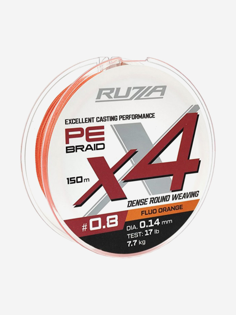 Шнур X4 150м Fluo Orange 0,14мм 7,7кг/17lb