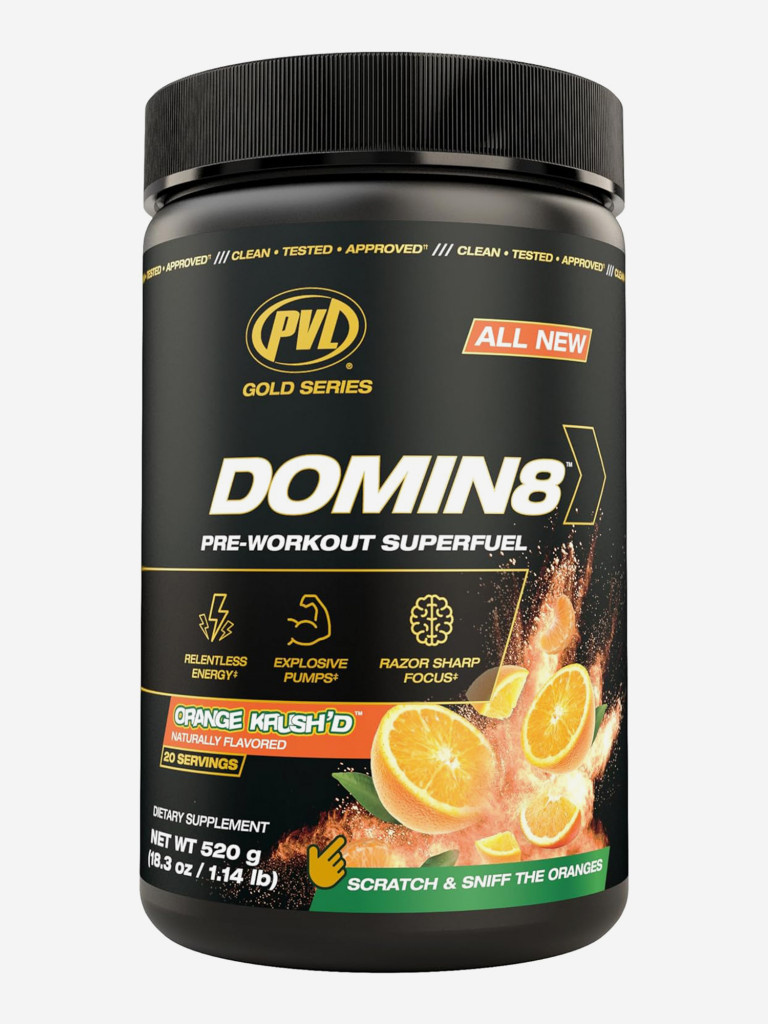 Предтренировочный комплекс Pure Vita Labs DOMIN8, 520 г, Апельсиновый