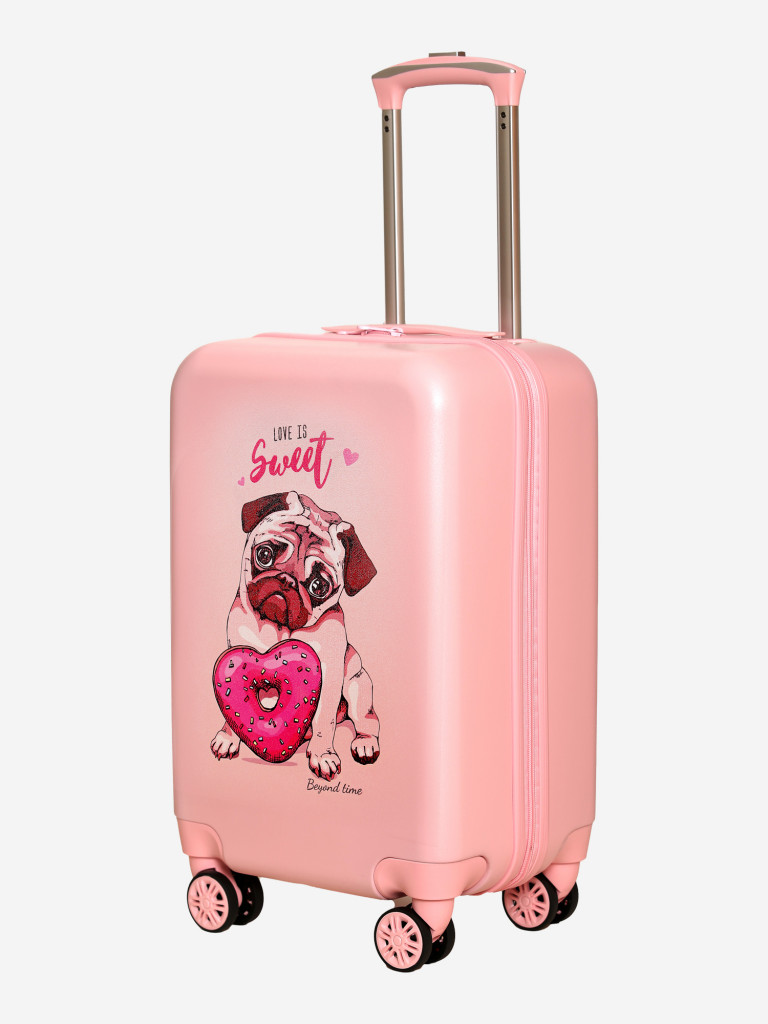 Чемодан детский BEYOND TIMER110 Бульдог сладкоежка розовый
