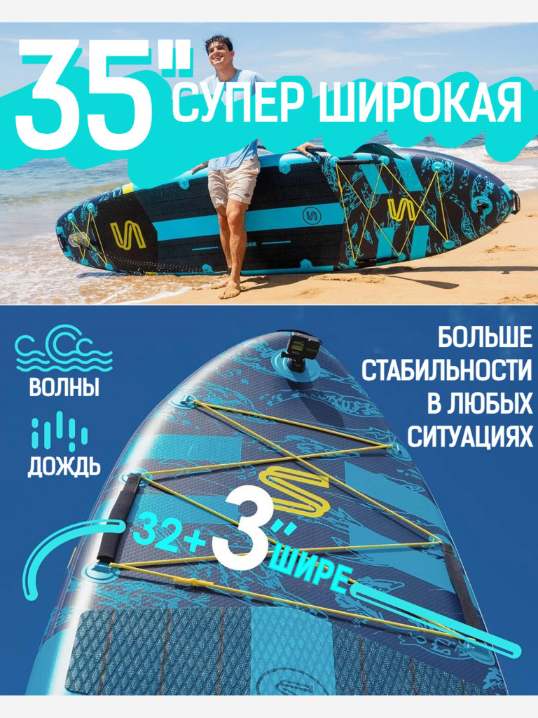 Надувная SUP-доска SKATINGER ASIATICUS, 11'6"x35"x6" 350*88*15 см сапборд