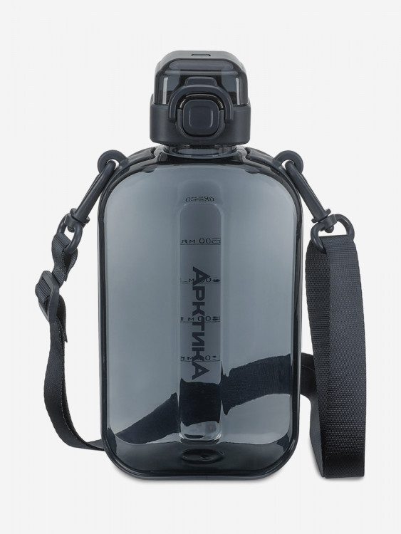 Бутылка тритановая 750 мл с регулируемым ремешком, графит