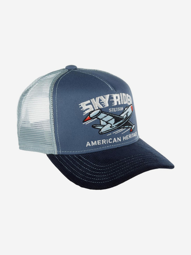Бейсболка с сеточкой STETSON 7761102 TRUCKER CAP SKY RIDER (голубой)