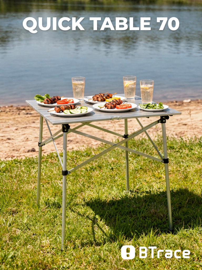 Стол кемпинговый BTrace складной Quick table 70