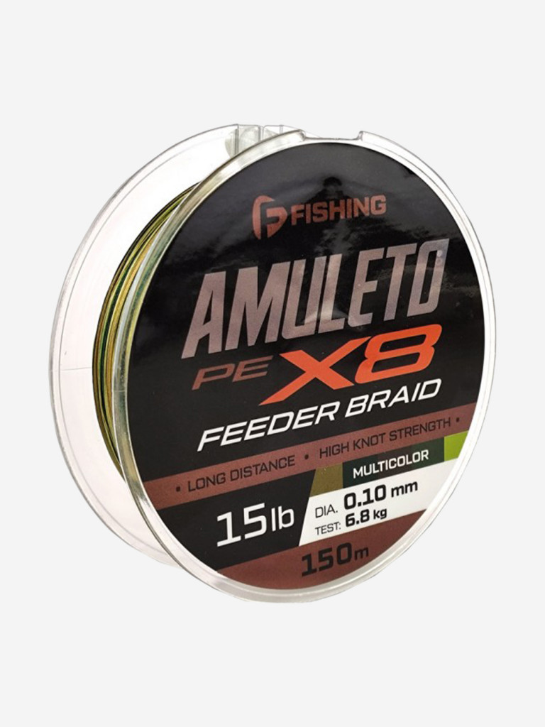 F-FISHING Шнур Amuleto Braid PE X8 Feeder 150м Multicolor 0,10мм 6,8кг