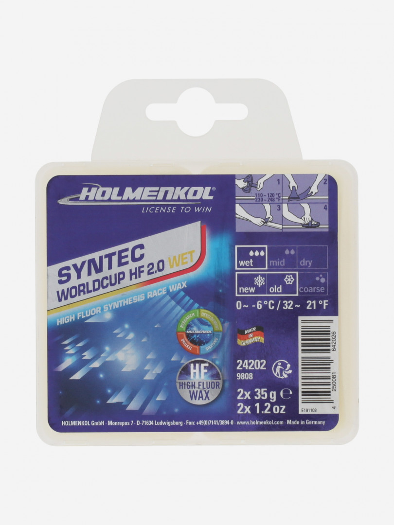 фото Мазь скольжения holmenkol syntec worldcup hf 2.0 wet, синий