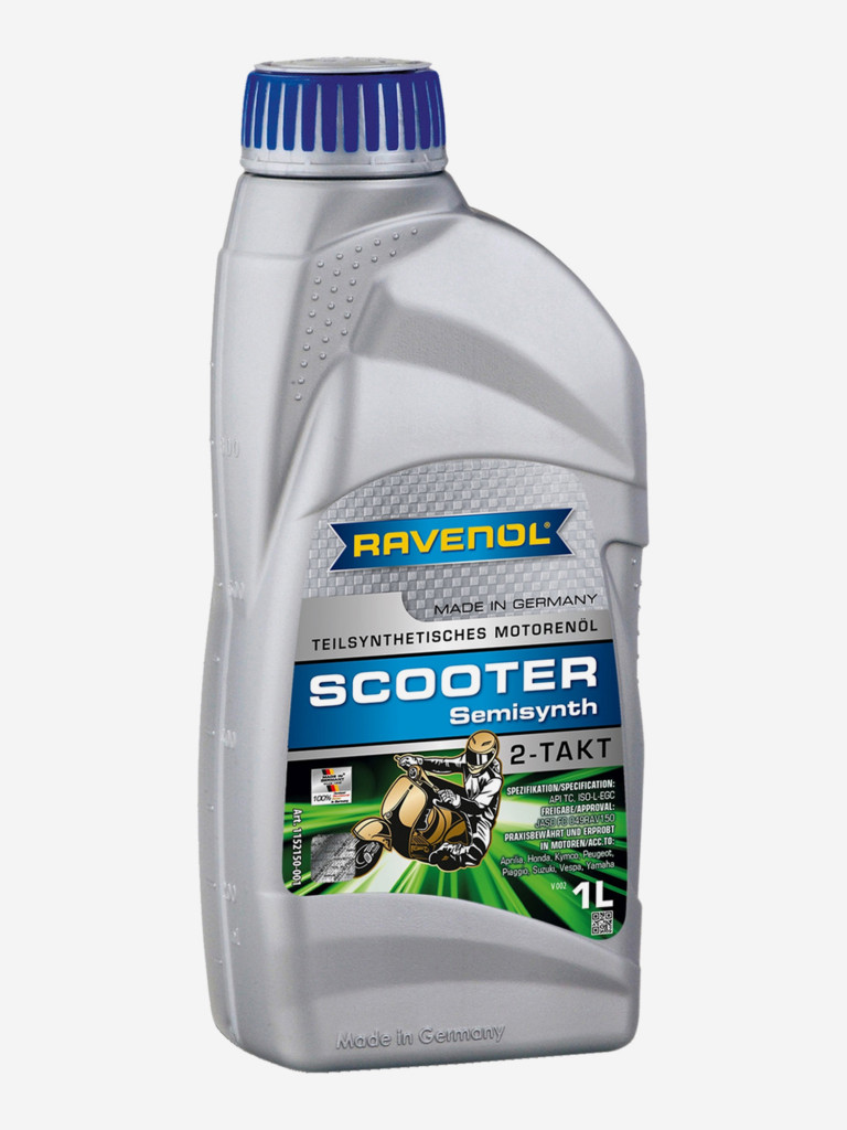Моторное масло для 2T скутеров RAVENOL Scooter 2-Takt Teilsynt, 1 литр