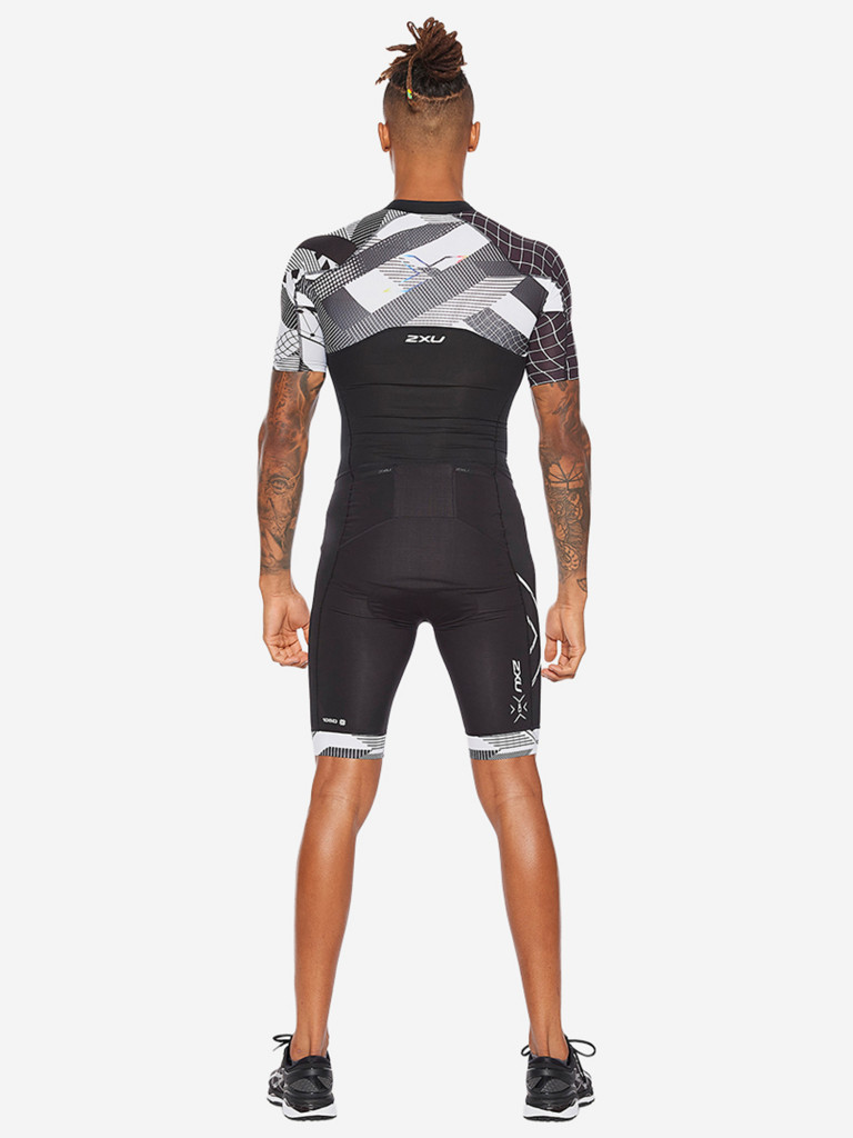 Мужской Компрессионный Костюм Для Триатлона 2XU Compression Full Zip Sleeved Trisuit