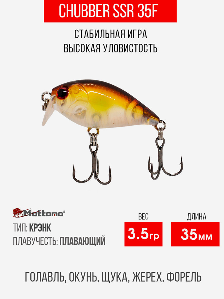 Воблер Mottomo Chubber SSR 35F 3,5g Pearl Ayu