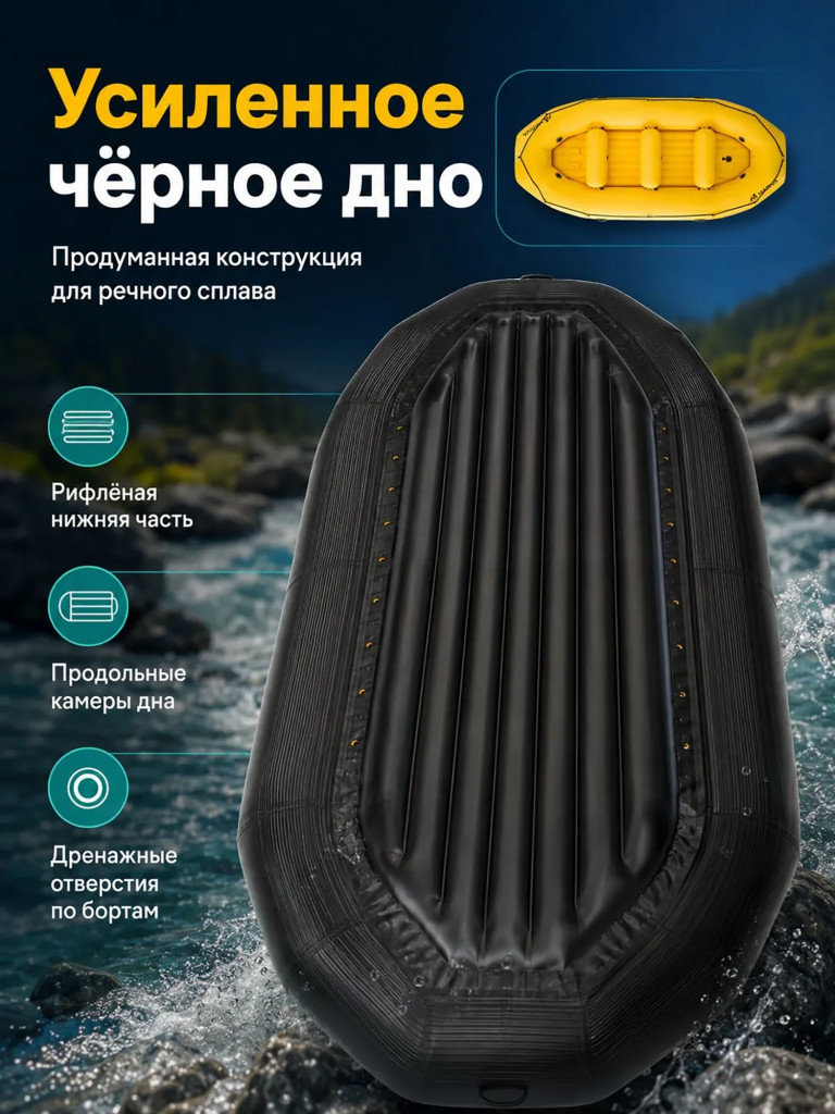 Лодка надувная MARIVA RAFTING 430 см, до 8 мест