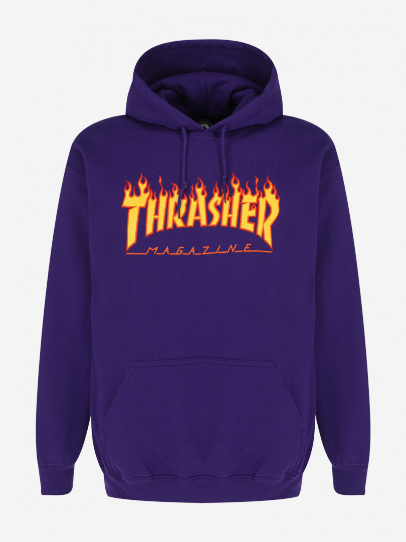 фото Худи мужская thrasher flame logo, фиолетовый