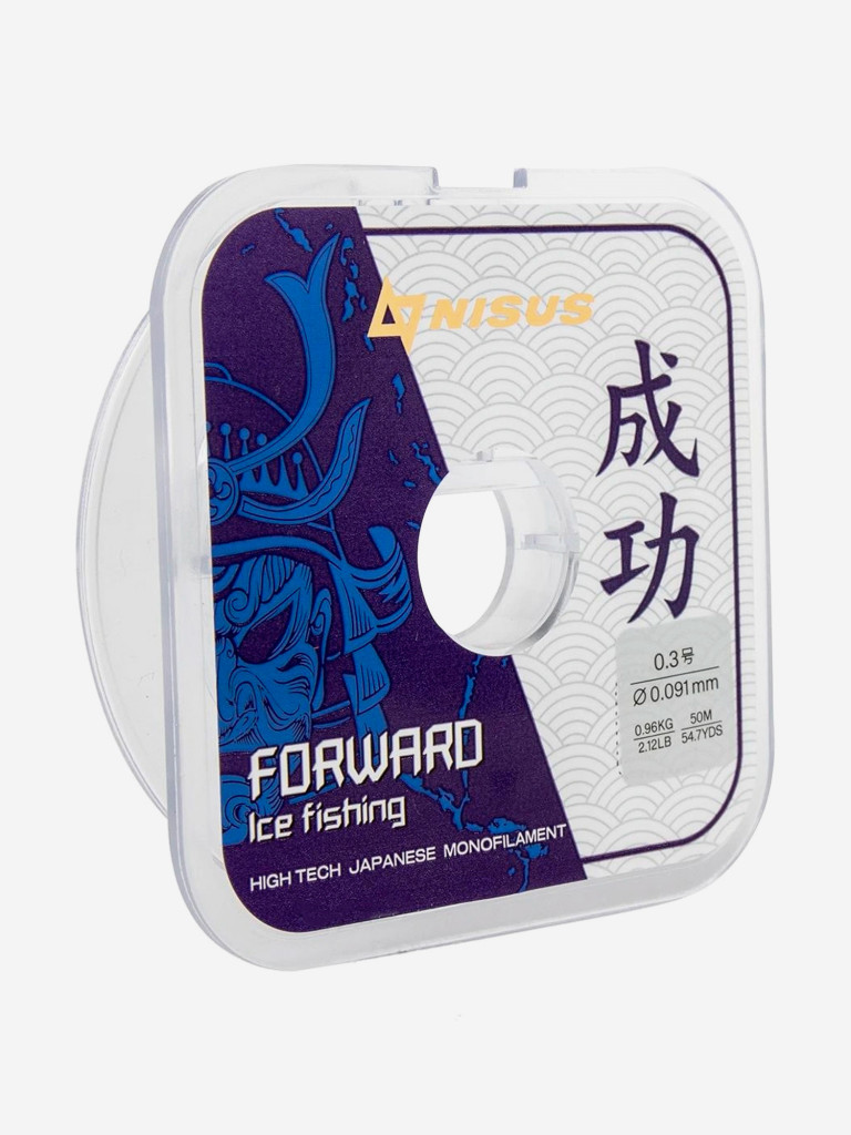 Леска для рыбалки Nisus FORWARD ICE FISHING Nylon 0,091мм, 50м, 0,96кг, прозрачный