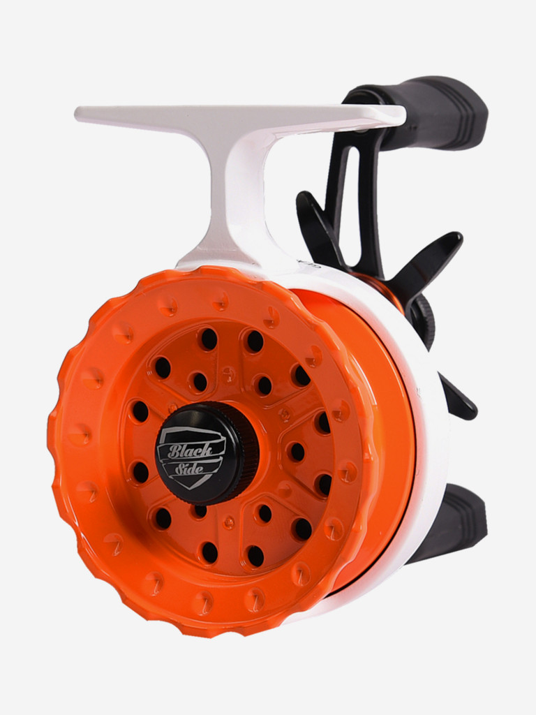 Катушка инерционная (зимняя) Black Side ICE ZEAL (4+1 подш.), оранжевая, для зимней рыбалки под удочку и спиннинг на судака, окуня и другую рыбу