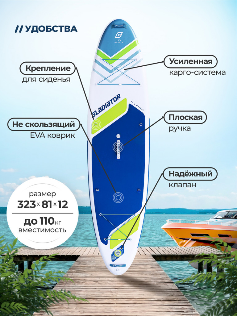 Сап доска надувная Gladiator OR10.6