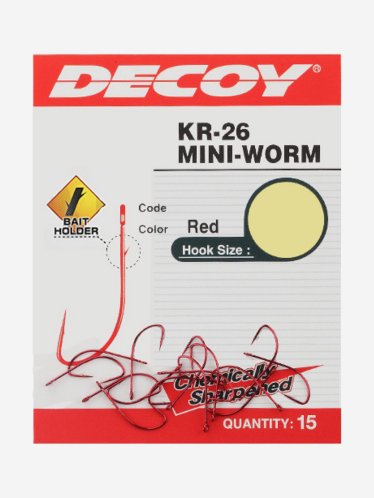 Крючок одинарный Decoy KR-26 #12 MINI-WORM (в упаковке 15 штук)