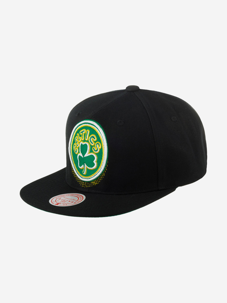 Бейсболка с прямым козырьком MITCHELL NESS HHSS5820-BCEYYPPPBLCK Boston Celtics NBA