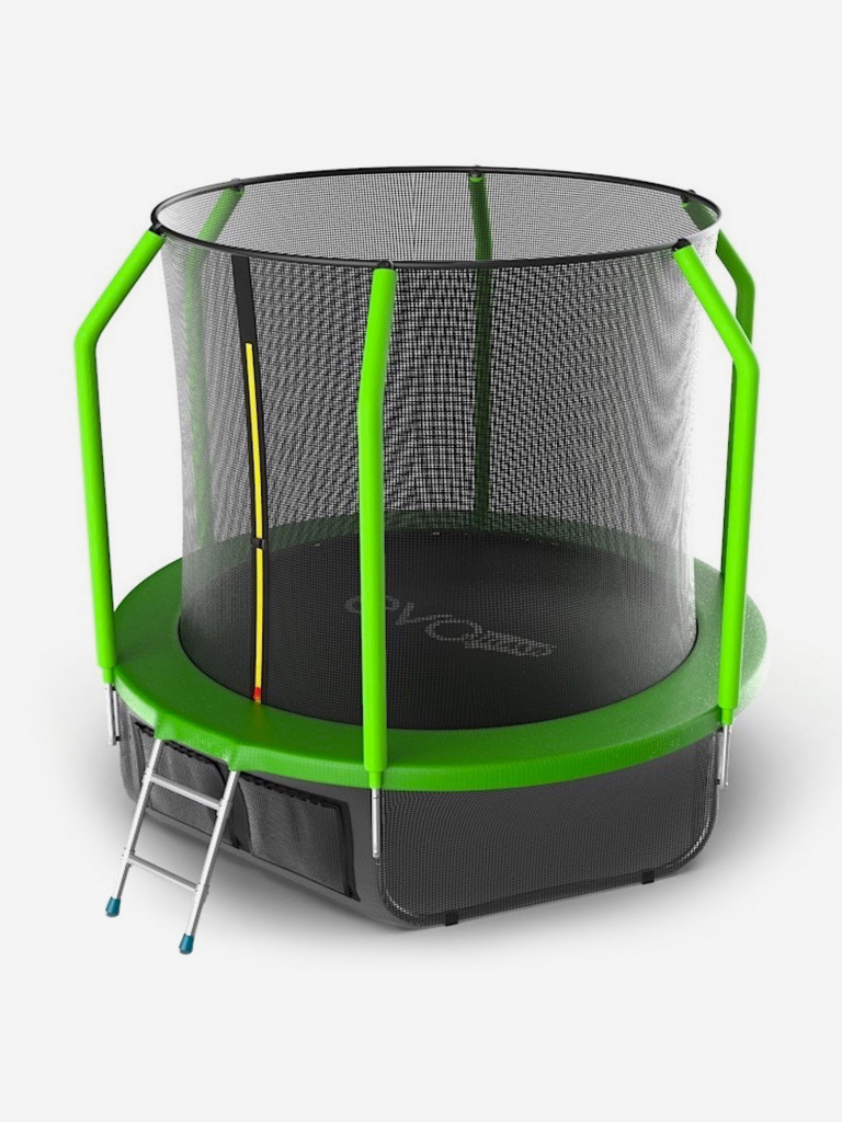 Батут каркасный EVO JUMP Cosmo 8ft зеленый + нижняя защитная сеть, диаметр 244 см