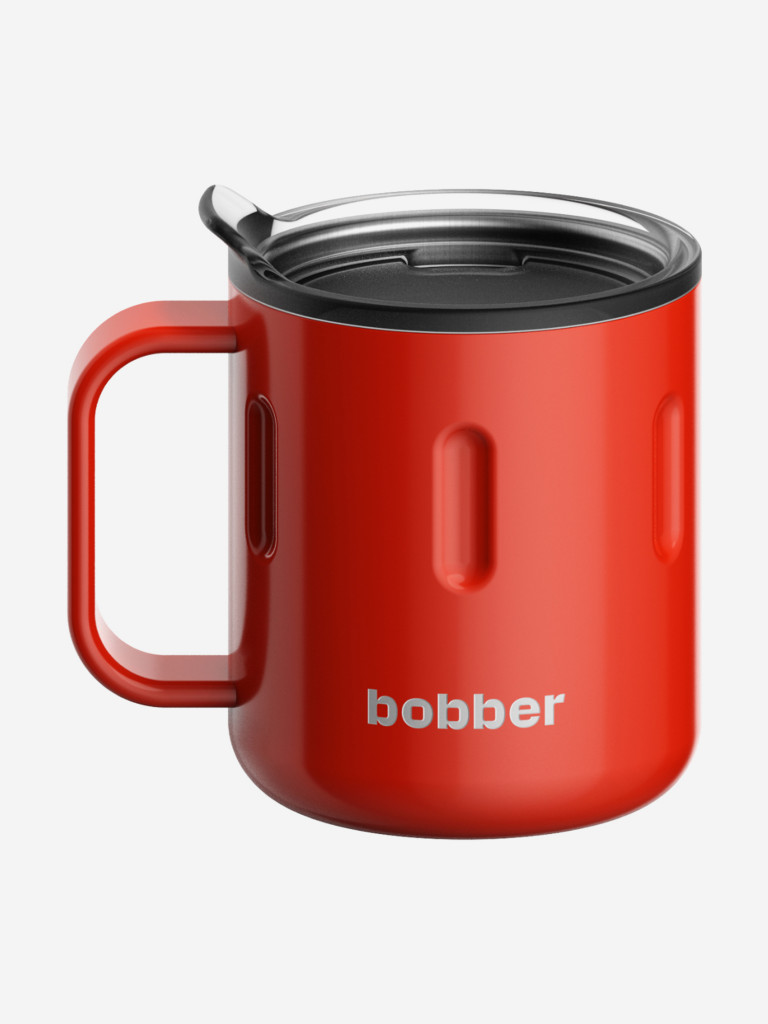 Вакуумная стальная термокружка с крышкой Bobber Mug 300 мл красный тепло до 2 часов