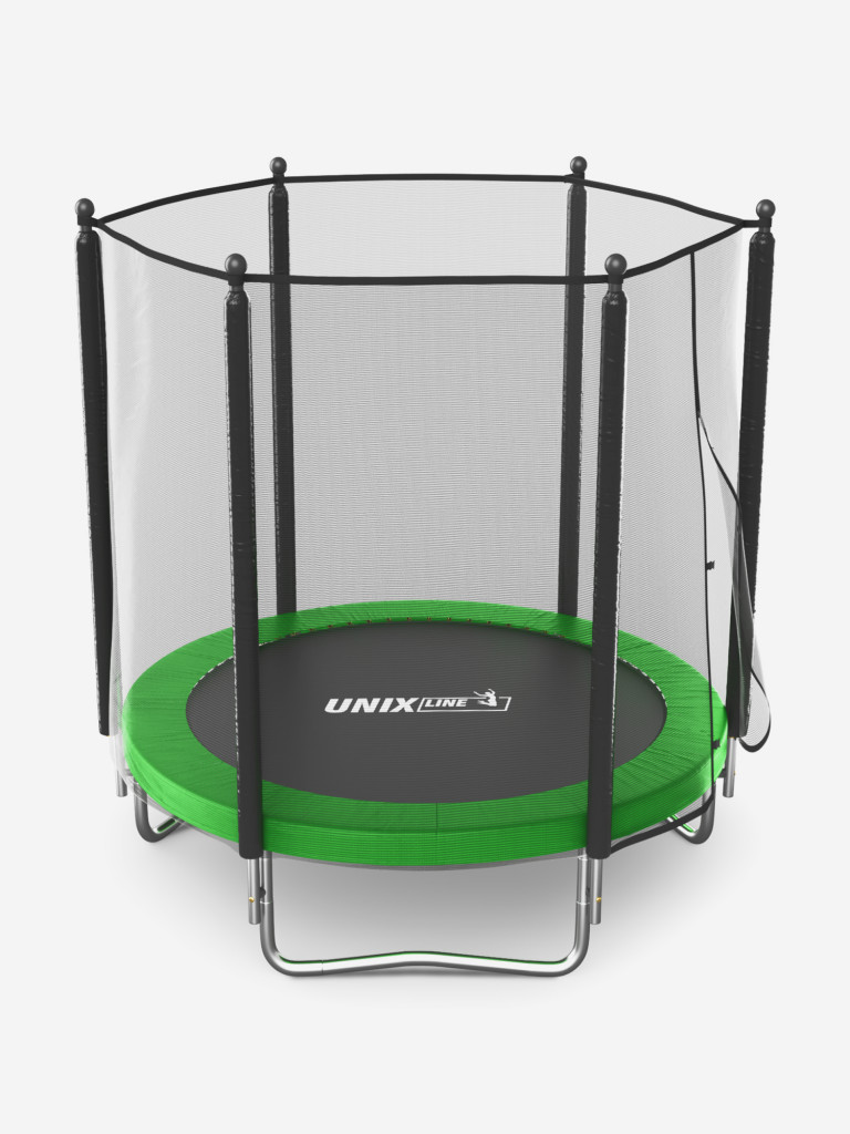 Батут каркасный UNIX Line Simple 6 ft Green с внешней защитной сеткой, общий диаметр 183 см, до 100 кг