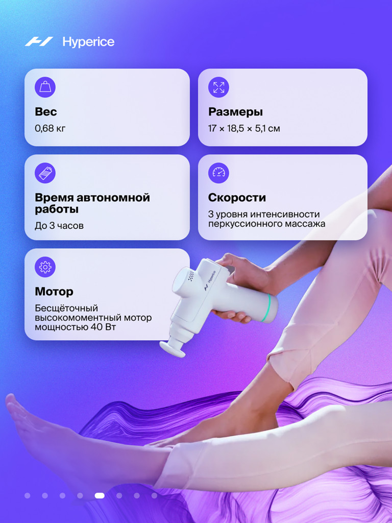 Перкуссионный массажер для тела и ног HYPERICE Hypervolt Go 2RW